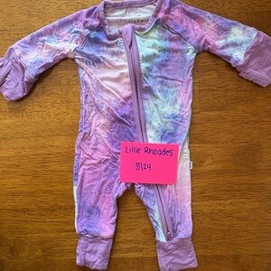Little Sleepies Purple and Blue Tie-Dye Footies